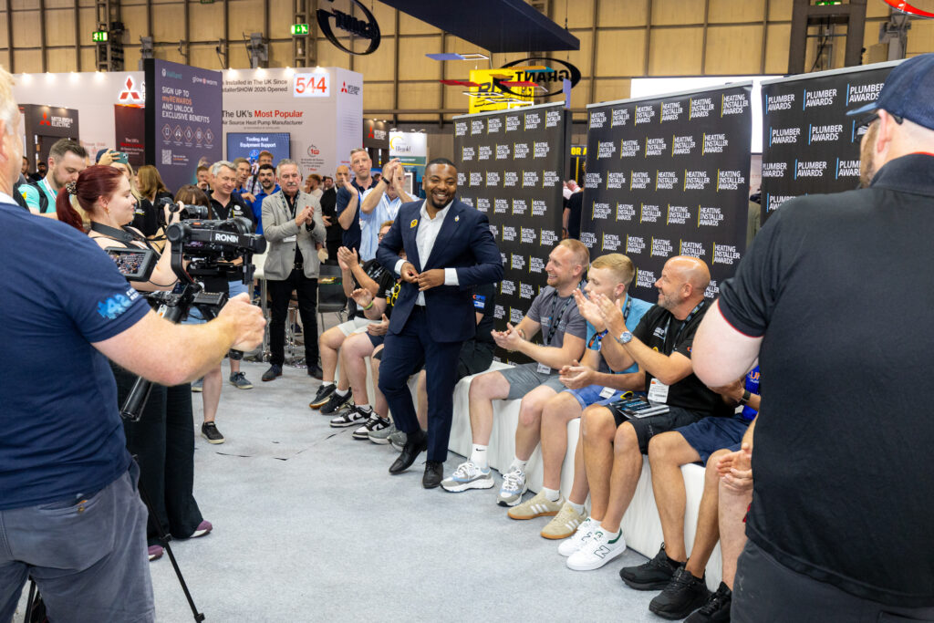 Industry professionals applaud as the Plumber Awards 2026 winner is announced at InstallerSHOW